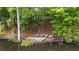 Outdoor fire pit and seating area on the lake at 960 Tiverton Ln, Alpharetta, GA 30022