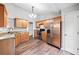 Kitchen with stainless steel appliances, wood cabinets, and laminate countertops at 162 Brookhaven Way, Rockmart, GA 30153