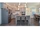Gray kitchen with stainless appliances, kitchen island and pendant lighting at 2589 Cajun Dr, Marietta, GA 30066