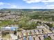 This aerial view showcases a neighborhood with lush greenery, mature trees, and well-maintained homes at 550 Eldridge Dr, Suwanee, GA 30024