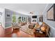 Bright and airy living room boasts hardwood floors, fireplace, and large windows offering natural light at 3465 Summit Trl, Cumming, GA 30041