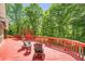 Charming outdoor deck and wooded surroundings create a peaceful seating area at 3465 Summit Trl, Cumming, GA 30041