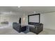 Finished basement with a cozy seating area and a projector screen, perfect for movie nights and relaxation at 4208 Sierra Creek Ct, Hoschton, GA 30548