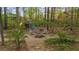 A cozy backyard fire pit area with seating, perfect for outdoor gatherings and relaxation on the property at 1410 Daley Ridge Ct, Lawrenceville, GA 30045