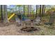 A cozy backyard fire pit area with seating, perfect for outdoor gatherings and relaxation on the property at 1410 Daley Ridge Ct, Lawrenceville, GA 30045