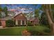 Charming all-brick home with manicured lawn and mature landscaping at sunset at 1410 Daley Ridge Ct, Lawrenceville, GA 30045
