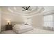 Spacious main bedroom features a tray ceiling, carpet, and neutral decor at 603 Redcoat Cir, Canton, GA 30114