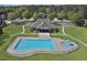 Aerial view of the community clubhouse and pool at 866 Coopers Ridge Sw Path, Grayson, GA 30017