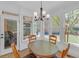 Bright sunroom used as a dining area with views of the landscaped backyard at 866 Coopers Ridge Sw Path, Grayson, GA 30017
