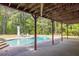 Inviting backyard pool with lounge chairs and a covered patio area perfect for relaxation at 1459 Harris Rd, Lawrenceville, GA 30043