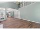 Open floor plan with living room and kitchen view with hardwood floors at 3183 Robinwood Trl, Decatur, GA 30034