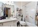 Functional bathroom featuring a tub and shower combo, plus a vanity with storage at 1292 Marcelle Heights Nw Pl, Norcross, GA 30093