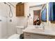 Clean bathroom featuring a shower, vanity, mirror, and storage, offering a functional and refreshed space at 1292 Marcelle Heights Nw Pl, Norcross, GA 30093