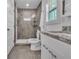 Modern bathroom features a glass-enclosed shower and granite vanity at 2793 Horse Shoe Dr, Atlanta, GA 30316