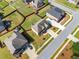 Aerial view highlighting homes with large backyards and privacy fencing in a residential neighborhood at 4689 Shire Dr, Lithonia, GA 30038
