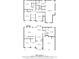 Layout for first and second floor plans featuring bedrooms, bathrooms, living room, and kitchen at 4689 Shire Dr, Lithonia, GA 30038