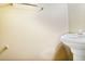 A pedestal sink, chrome fixtures, and modern design elements add style to this powder room at 1544 English Manor Cir, Stone Mountain, GA 30087