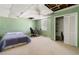 Finished basement featuring a bed, work space and storage area at 3923 Lookout Point Dr, Marietta, GA 30066