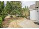 Spacious backyard with mature trees, manicured shrubs, and a patio for outdoor enjoyment at 1052 Pike Forest Ct, Lawrenceville, GA 30045