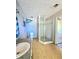Bathroom featuring a shower, toilet, vanity, with outdated elements requiring significant repair at 35 Belmont Way, Covington, GA 30016