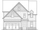 Rendering of a two story house design with a gable roof, front-facing garage, and double-door front entry at 3350 Hillshire Dr, Cumming, GA 30028