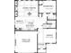First floor floor plan featuring a two car garage, kitchen, dining room, breakfast room, Gathering room and one bedroom at 3350 Hillshire Dr, Cumming, GA 30028