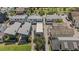 Aerial shot shows a neighborhood featuring modern homes with well-kept yards at 127 Ravenhurst Dr, Fayetteville, GA 30214
