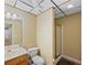 Bathroom featuring tile floor, shower, and vanity at 215 The Farm Rd, Mcdonough, GA 30252