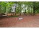 Wooded backyard with mature trees, swing and a metal planter; great for enjoying nature and quiet relaxation at 1031 Ludwick Way, Lawrenceville, GA 30046