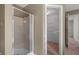 Shower and walk-in closet in main bathroom at 1220 Paddocks Way, Powder Springs, GA 30127