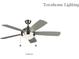 Ceiling fan with integrated light fixture provides modern lighting for the townhome at 2852 Evanshire Ave # 114, Duluth, GA 30096
