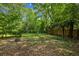 Green backyard features mature trees and a wooden fence at 1248 Conway Rd, Decatur, GA 30030
