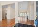 Spacious living room with fireplace and hardwood floors at 1284 Charter Club Ct, Lawrenceville, GA 30043