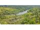 Scenic aerial shot of a river winding through a dense green forest landscape at 126 Abbington River Ln, Atlanta, GA 30339