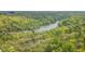Scenic aerial shot of the Chattahoochee River winding through a dense forest and skyline in the distance at 126 Abbington River Ln, Atlanta, GA 30339