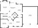 First floor plan displays the layout of the living room, kitchen, dining area, garage, and rooms dimensions at 2325 Walnut Grove Way, Suwanee, GA 30024