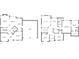 Layout of first and second floor plan displaying the location of all the rooms and their dimensions at 2325 Walnut Grove Way, Suwanee, GA 30024