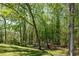 View of a backyard with a lush wooded area and mature trees offering privacy at 12 Little Creek Manor Dr, Dallas, GA 30157