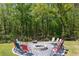 Outdoor fire pit area with seating, ideal for gathering and enjoying the natural surroundings at 12 Little Creek Manor Dr, Dallas, GA 30157