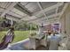 Inviting covered patio with ample seating, perfect for outdoor dining and entertaining with views to yard at 12 Little Creek Manor Dr, Dallas, GA 30157