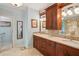 Spacious bathroom featuring a double sink vanity and a large walk-in shower at 2095 Southers Cir, Suwanee, GA 30024