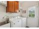 Clean laundry room features modern appliances, storage cabinets, and easy outdoor access at 2095 Southers Cir, Suwanee, GA 30024