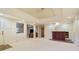 Finished basement with stylish columns, recessed lighting, wet bar and carpeted floors at 415 Westlake Nw Ct, Marietta, GA 30064