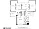 Detailed floor plan showcasing the layout of the ground floor, including the living room, kitchen, and primary bedroom at 1105 Crest Valley Dr, Sandy Springs, GA 30327