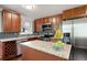 Modern kitchen with stainless steel appliances, granite counters, and a center island at 1650 Randee Nw St, Atlanta, GA 30318