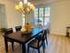 Cozy dining room with wood floors, chandelier, and large window at 4155 Winterberry Rd, Cumming, GA 30040