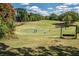 Picturesque golf course view with golfers on the green and a rustic swing set at 18 Rose Gate Ne Dr, Atlanta, GA 30342