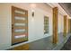 Close up of modern front door featuring decorative columns and a stylish exterior at 3350 Pine Meadow Nw Rd, Atlanta, GA 30327