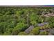 Aerial view of rooftops nestled amongst dense trees and lush greenery, promising a peaceful setting at 171 Riverview Trl, Roswell, GA 30075