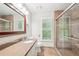 Bathroom with glass shower and granite counter tops at 171 Riverview Trl, Roswell, GA 30075